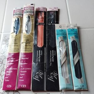 Vintage Lot Of 6 Zippers Skirt Neck Flex Zip  JP Coats Fruit Loom New In Package
